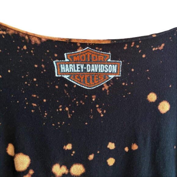 2/$40 Vintage Harley-Davidson distressed bleached tie dye graphic tee T shirt - Picture 3 of 13